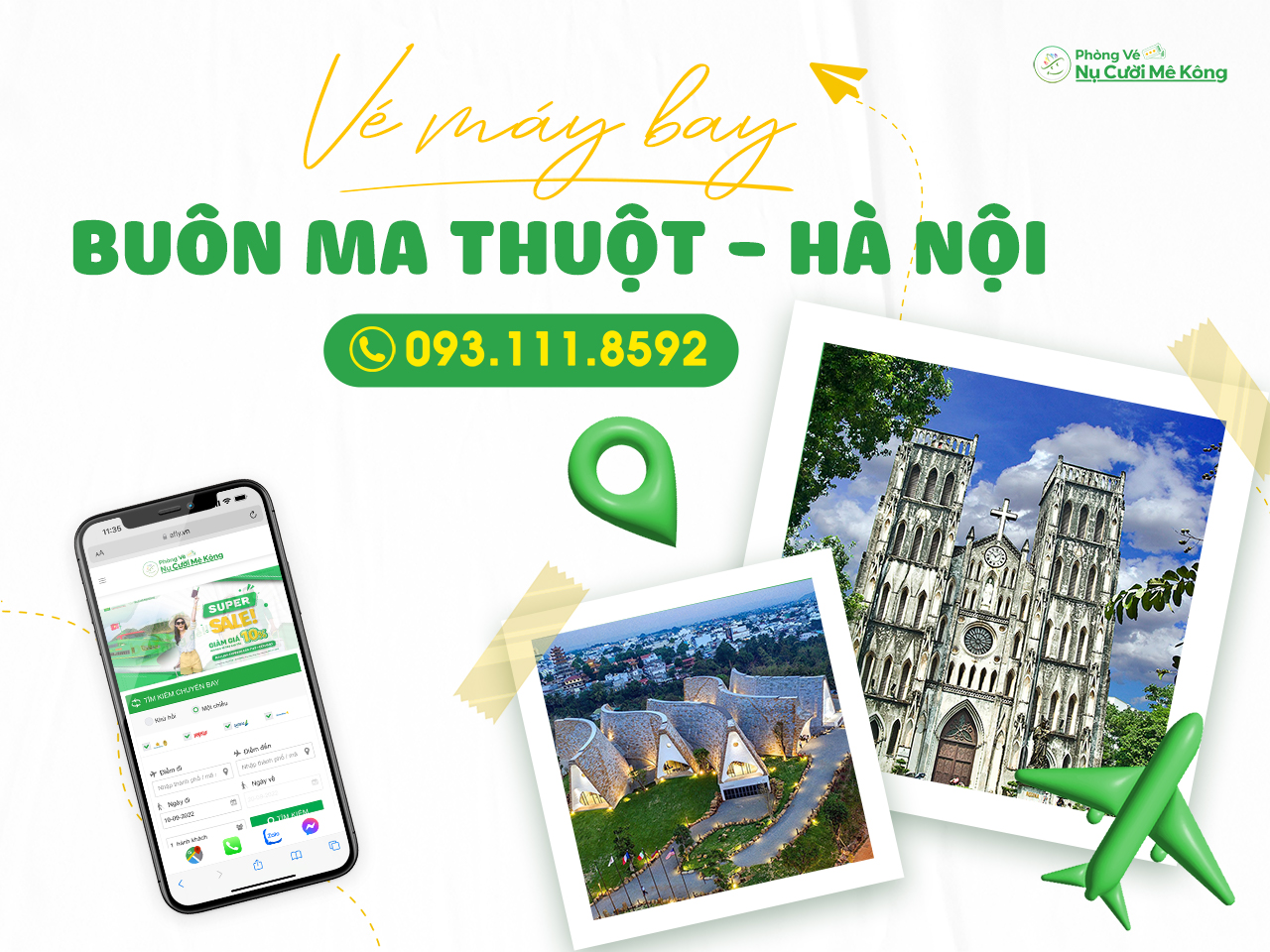 Vé Máy Bay Buôn Mê Thuột Hà Nội giá rẻ